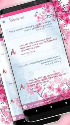 Pink sakura flowers android App screenshot 0