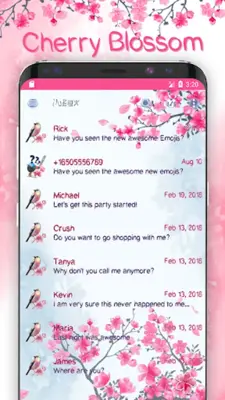 Pink sakura flowers android App screenshot 1